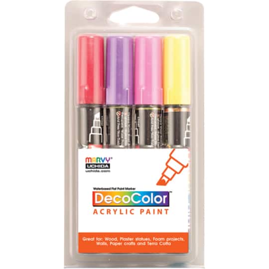 Marvy® Uchida DecoColor™ Bright 4 Color Acrylic Paint Marker Set